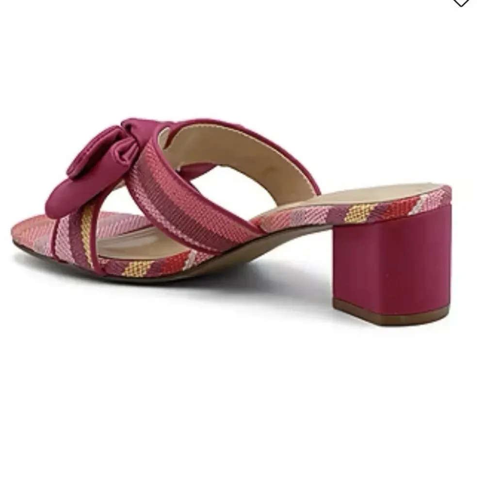 Adrienne Vittadini Women's Arnoldo Pink mid block heel Sandals SZ/ 7.5 M